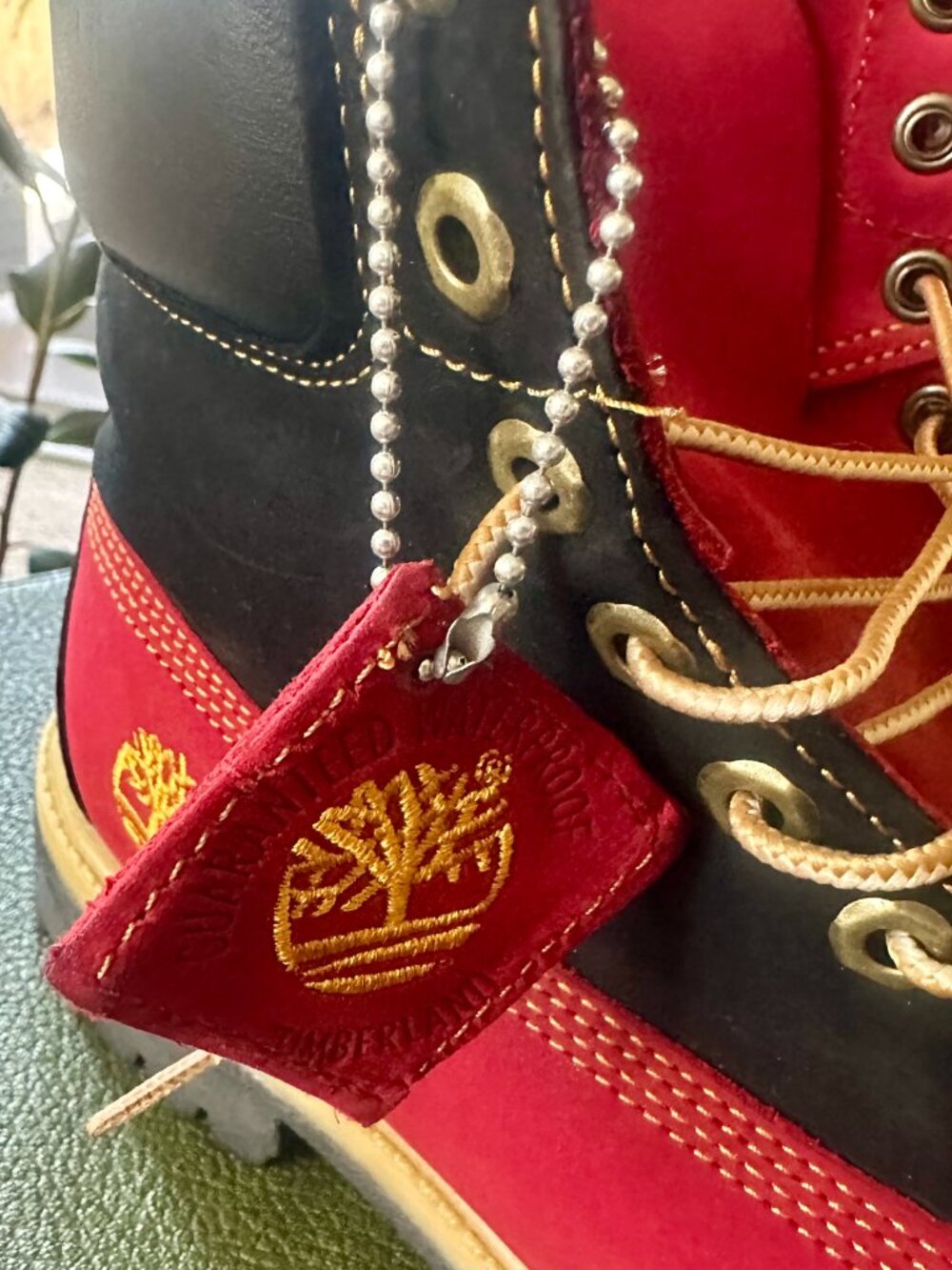 Custom Red & Black Timberland Boots Men’s Size 7 Hip Hop Streetwear - Picture 7 of 13